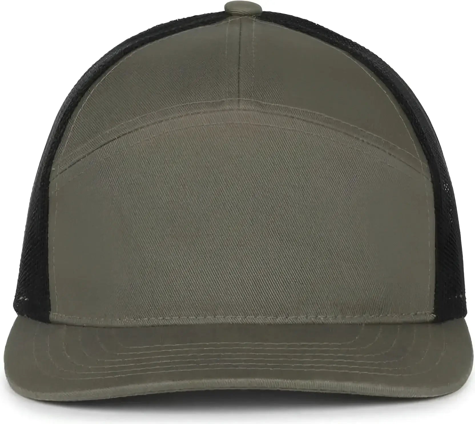 OC Sports OC106 7-Panel Mesh Back Cap -Olive Black - Black / OSFM
