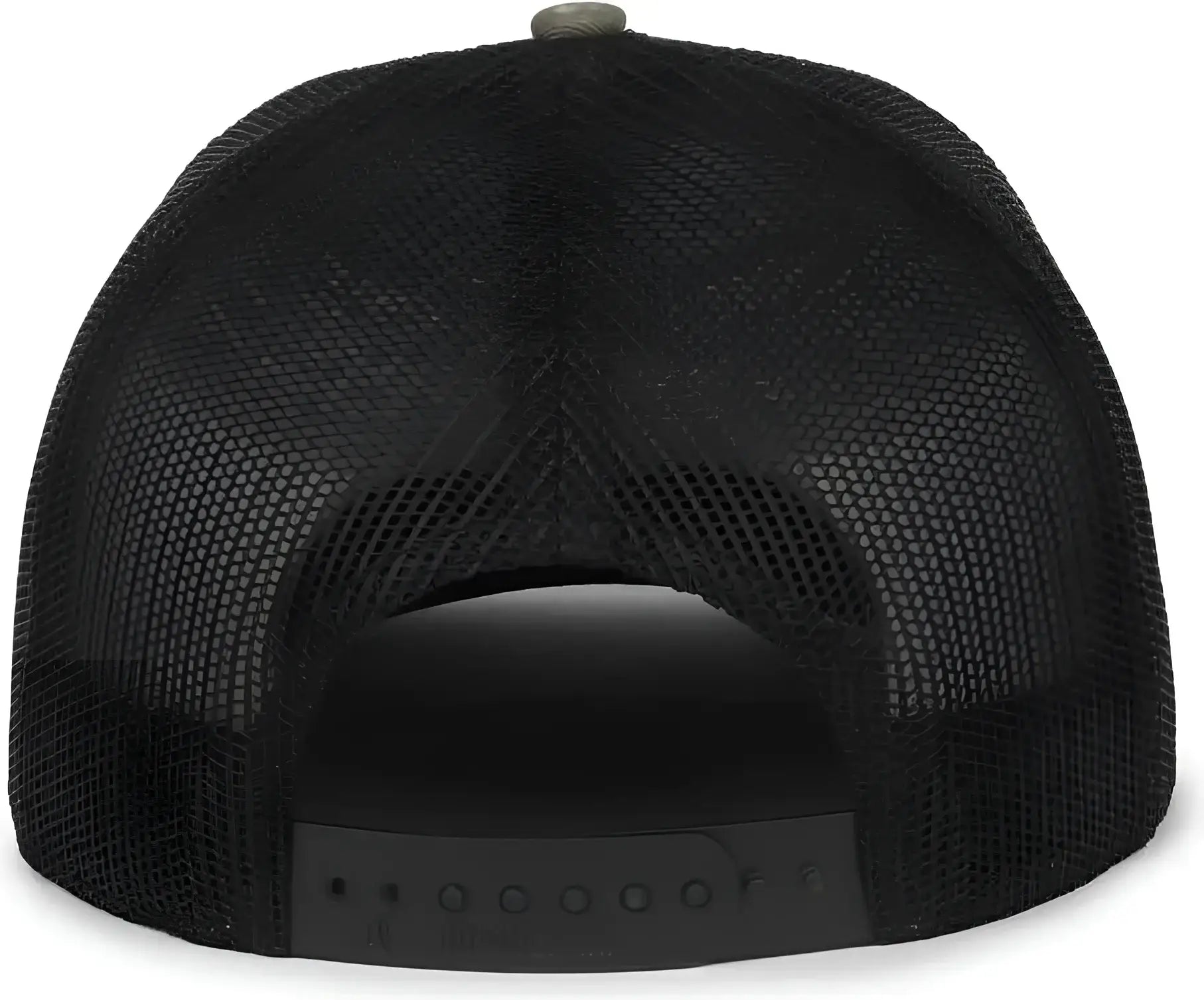 OC Sports OC106 7-Panel Mesh Back Cap -Olive Black - Black / OSFM