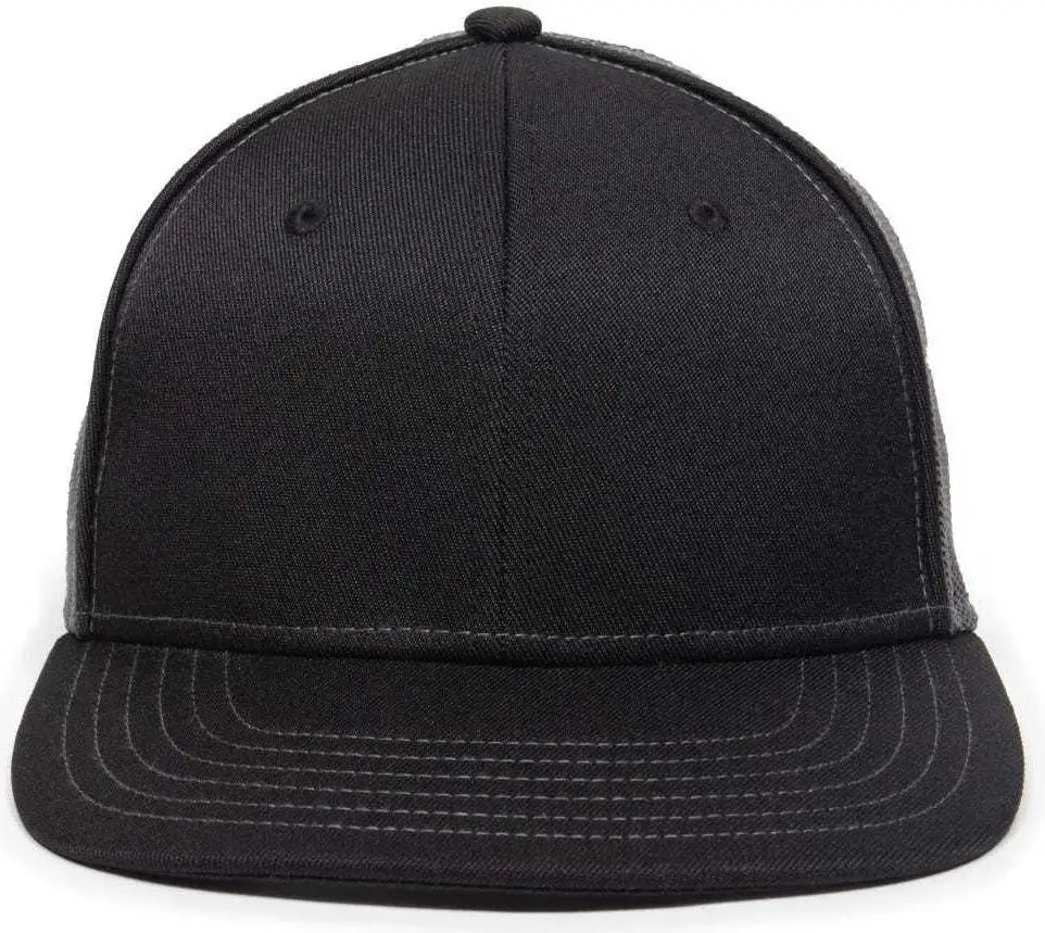 OC Sports OC12M Phenom Performance Twill Front Panel Cap -Black Graphite