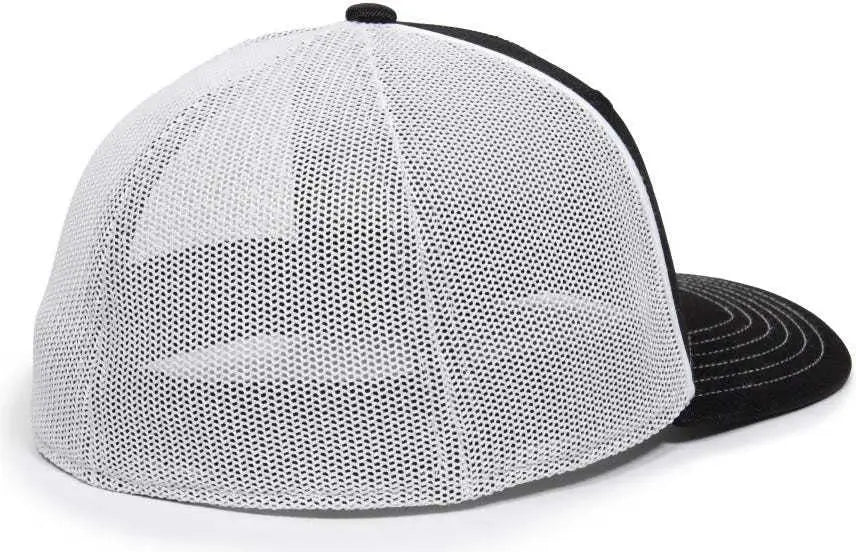 OC Sports OC12M Phenom Performance Twill Front Panel Cap -Black White