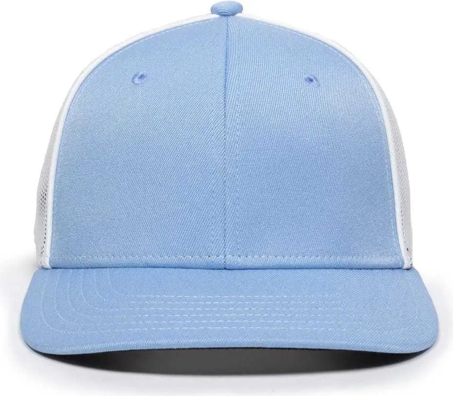 OC Sports OC12M Phenom Performance Twill Front Panel Cap -Columbia Blue White