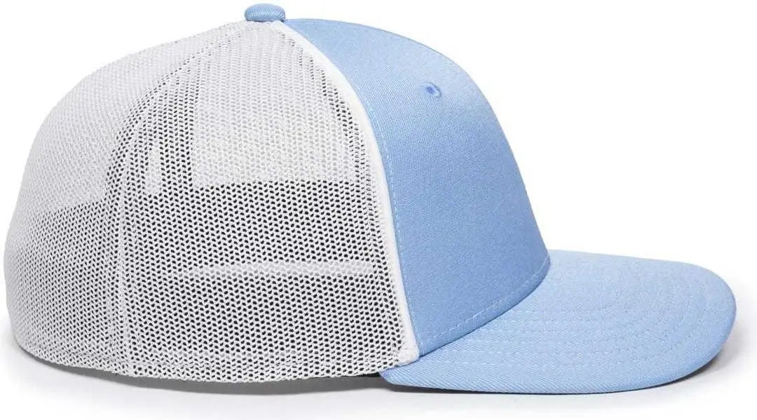 OC Sports OC12M Phenom Performance Twill Front Panel Cap -Columbia Blue White