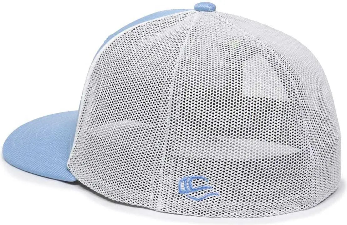 OC Sports OC12M Phenom Performance Twill Front Panel Cap -Columbia Blue White