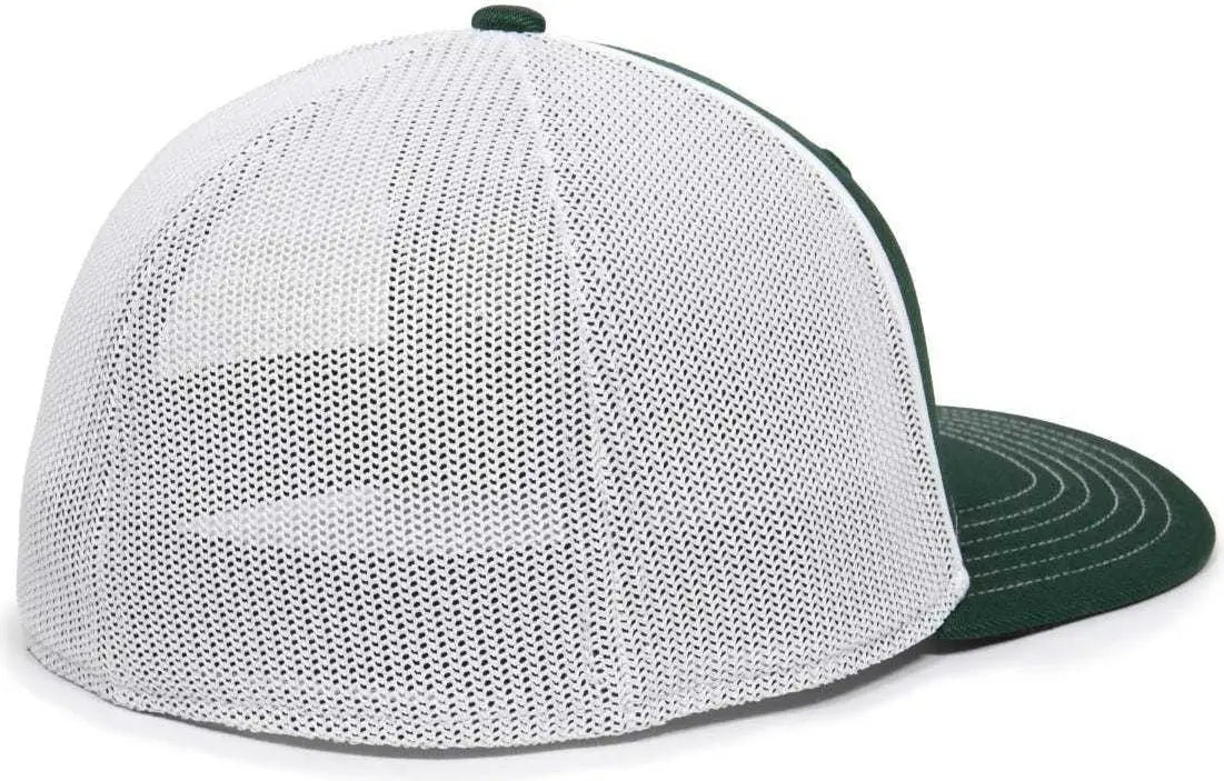 OC Sports OC12M Phenom Performance Twill Front Panel Cap -Dark Green White