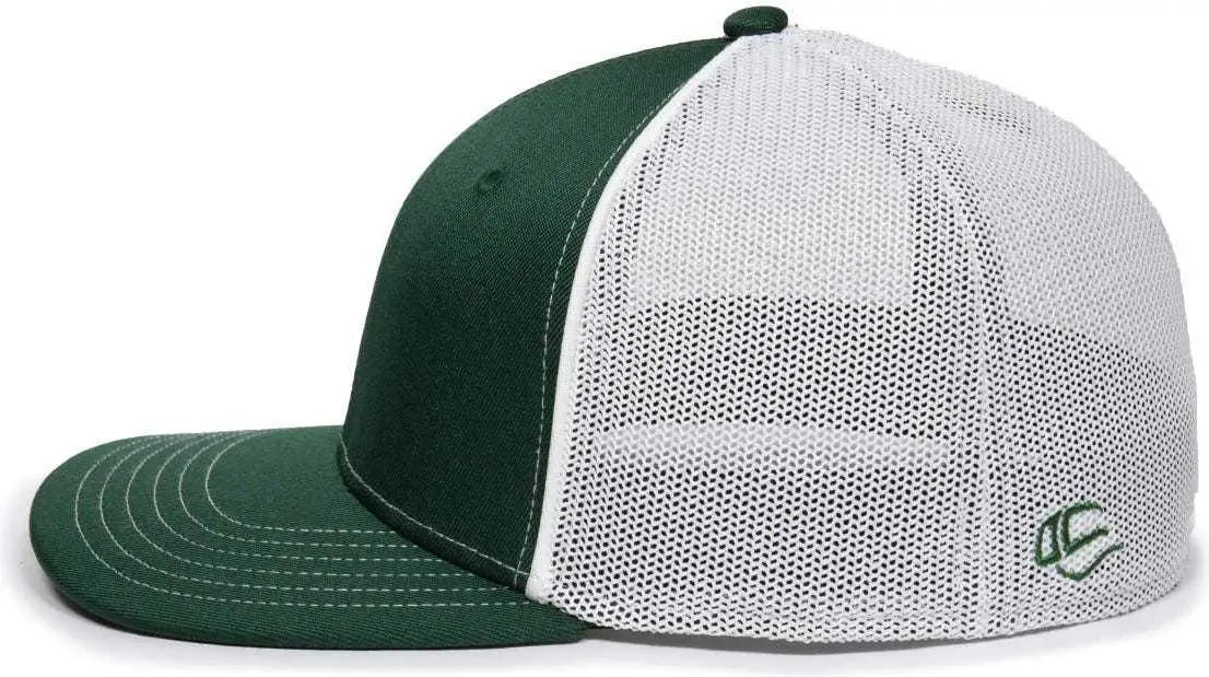 OC Sports OC12M Phenom Performance Twill Front Panel Cap -Dark Green White