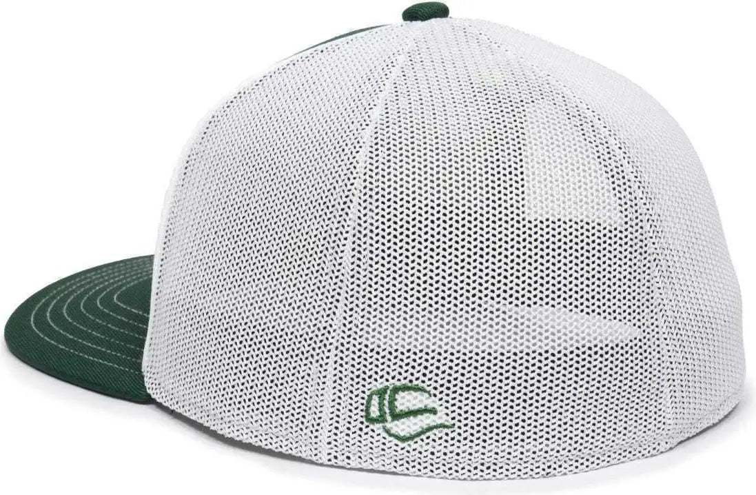 OC Sports OC12M Phenom Performance Twill Front Panel Cap -Dark Green White