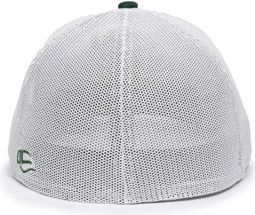 OC Sports OC12M Phenom Performance Twill Front Panel Cap -Dark Green White