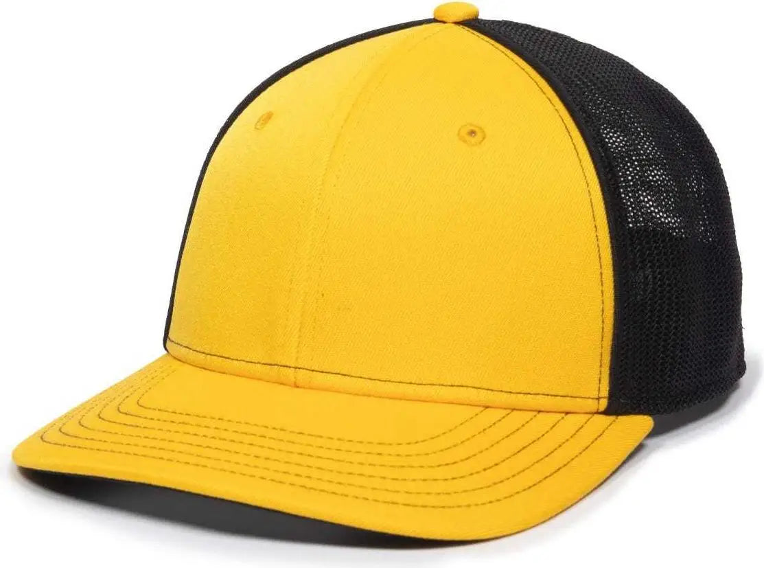 OC Sports OC12M Phenom Performance Twill Front Panel Cap -Gold Black