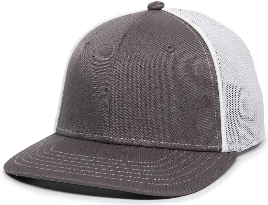 OC Sports OC12M Phenom Performance Twill Front Panel Cap -Graphite White