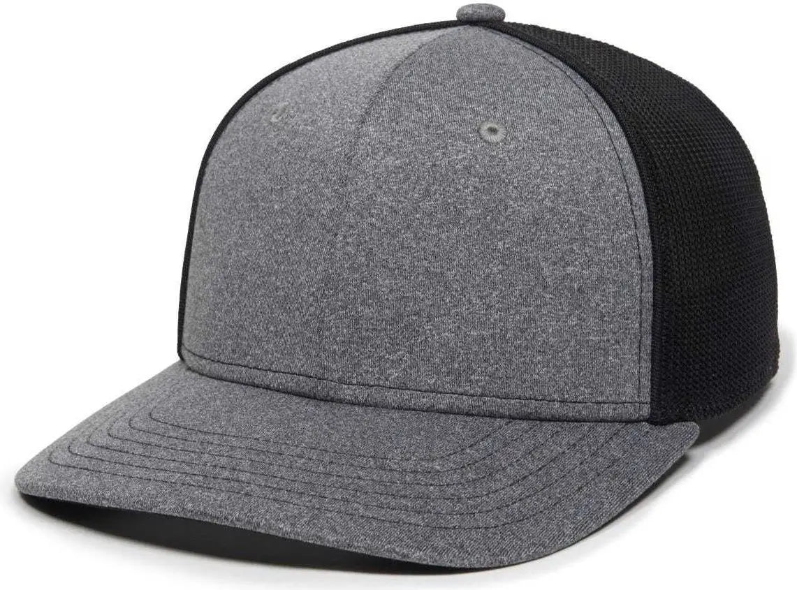 OC Sports OC12M Phenom Performance Twill Front Panel Cap -Heathered Graphite Black