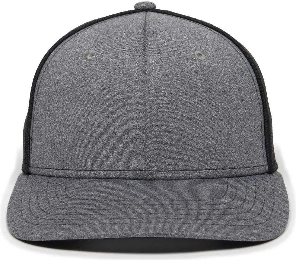 OC Sports OC12M Phenom Performance Twill Front Panel Cap -Heathered Graphite Black