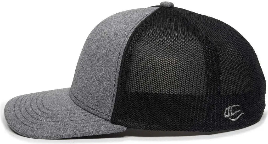 OC Sports OC12M Phenom Performance Twill Front Panel Cap -Heathered Graphite Black