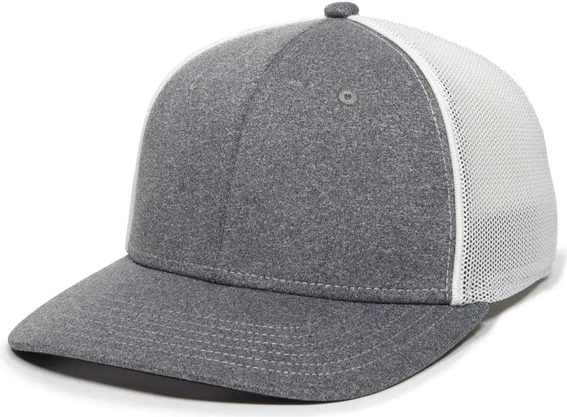 OC Sports OC12M Phenom Performance Twill Front Panel Cap -Heathered Graphite White