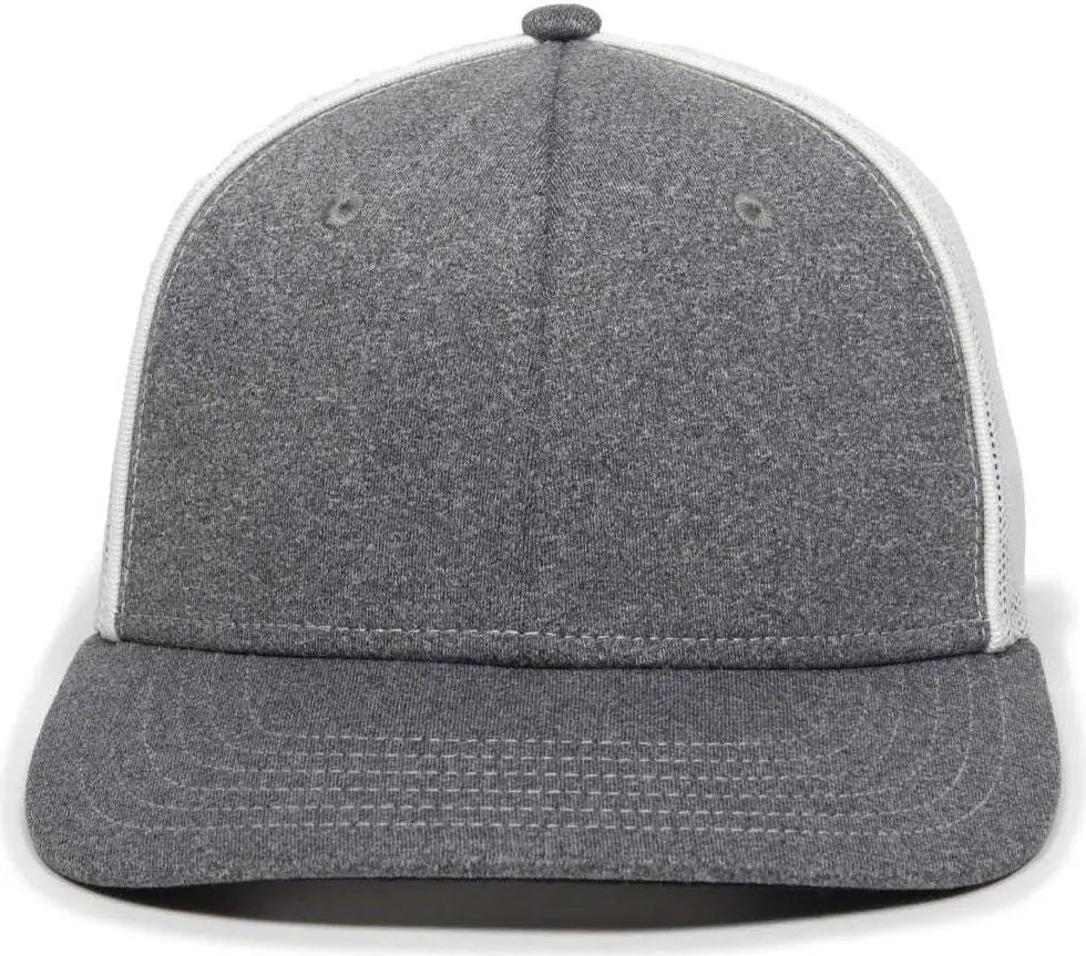 OC Sports OC12M Phenom Performance Twill Front Panel Cap -Heathered Graphite White