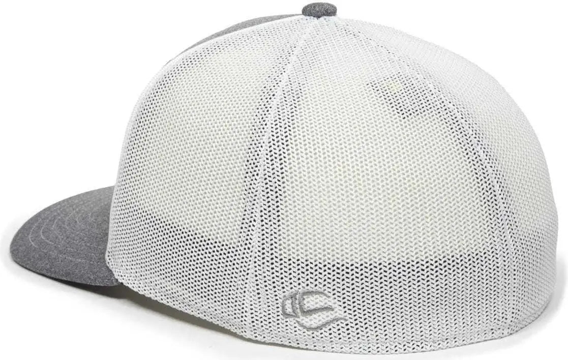 OC Sports OC12M Phenom Performance Twill Front Panel Cap -Heathered Graphite White
