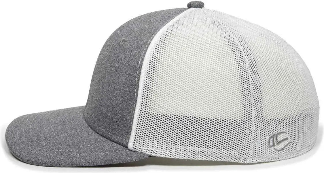 OC Sports OC12M Phenom Performance Twill Front Panel Cap -Heathered Graphite White