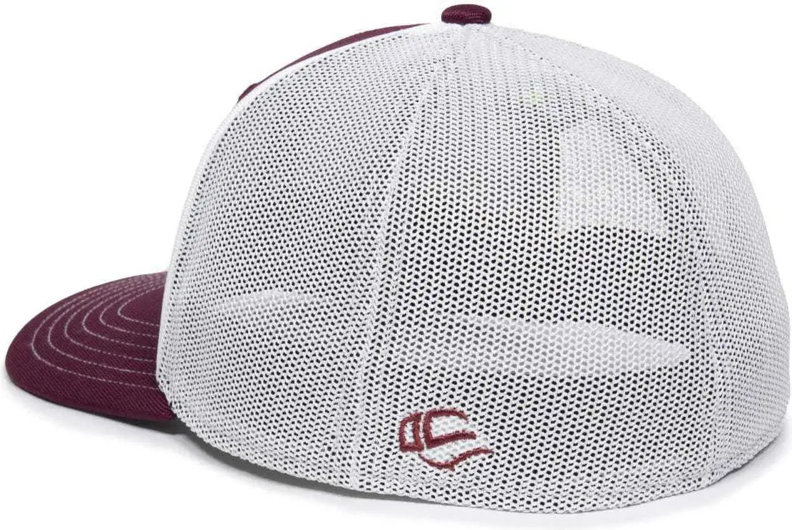 OC Sports OC12M Phenom Performance Twill Front Panel Cap -Maroon White