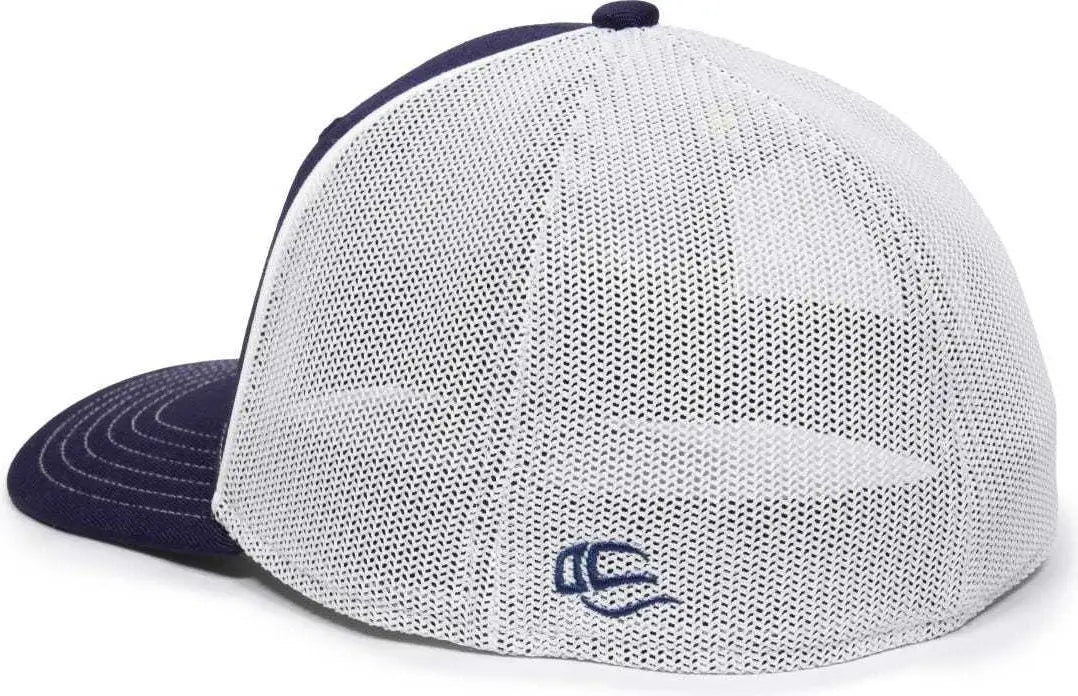 OC Sports OC12M Phenom Performance Twill Front Panel Cap -Navy White
