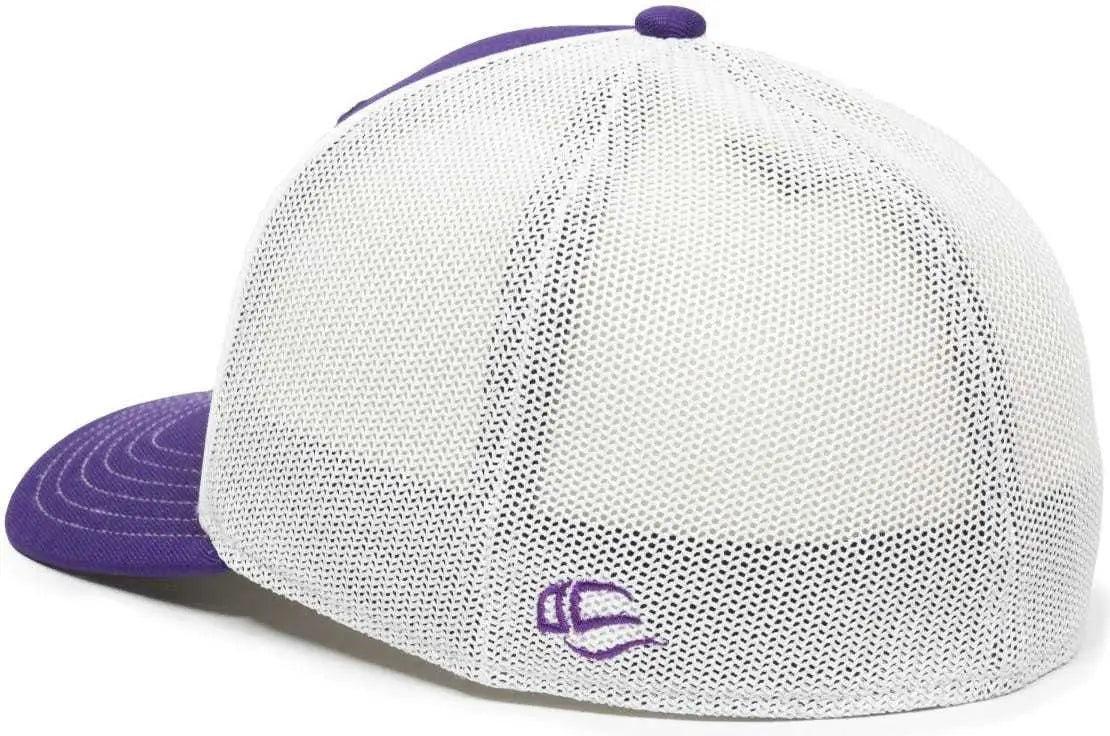 OC Sports OC12M Phenom Performance Twill Front Panel Cap -Purple White