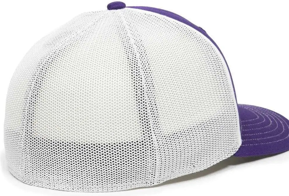 OC Sports OC12M Phenom Performance Twill Front Panel Cap -Purple White