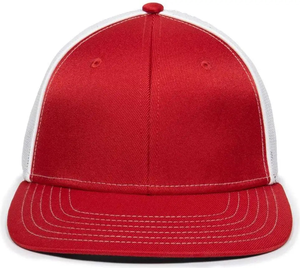 OC Sports OC12M Phenom Performance Twill Front Panel Cap -Red White
