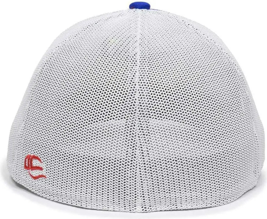 OC Sports OC12M Phenom Performance Twill Front Panel Cap -Red White Royal