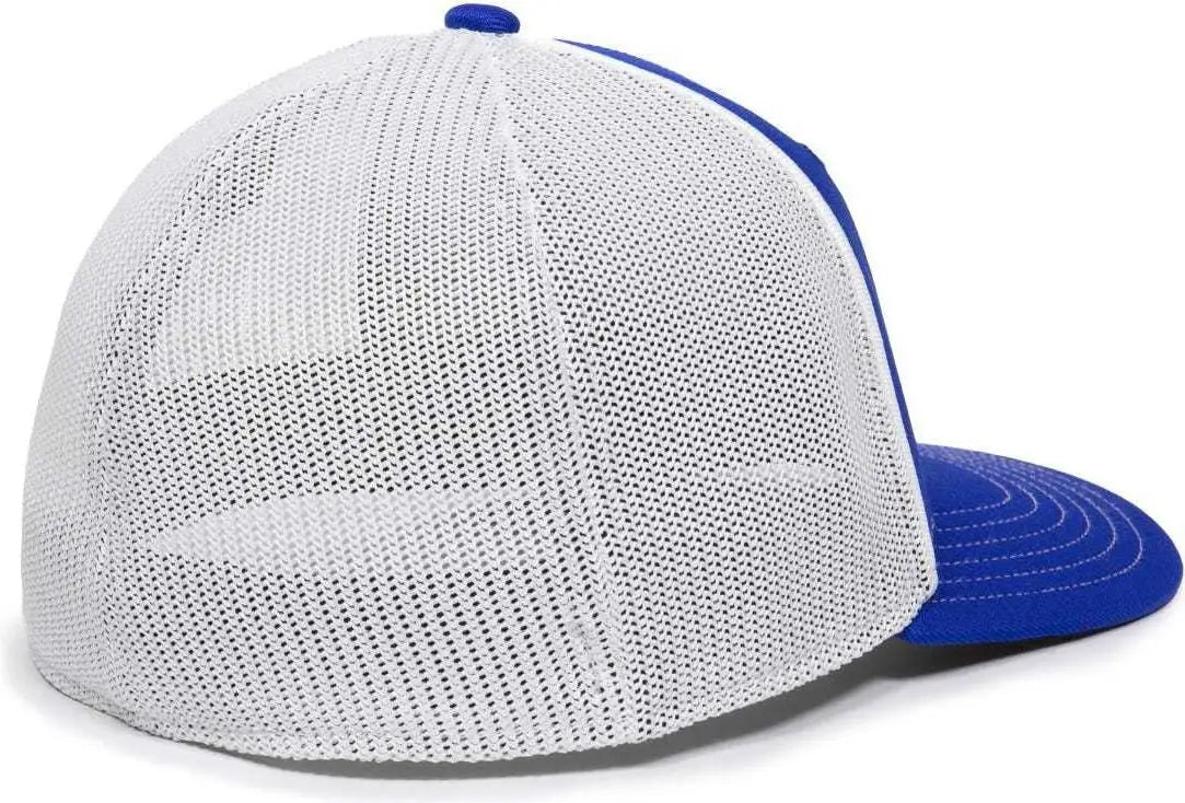 OC Sports OC12M Phenom Performance Twill Front Panel Cap -Royal White