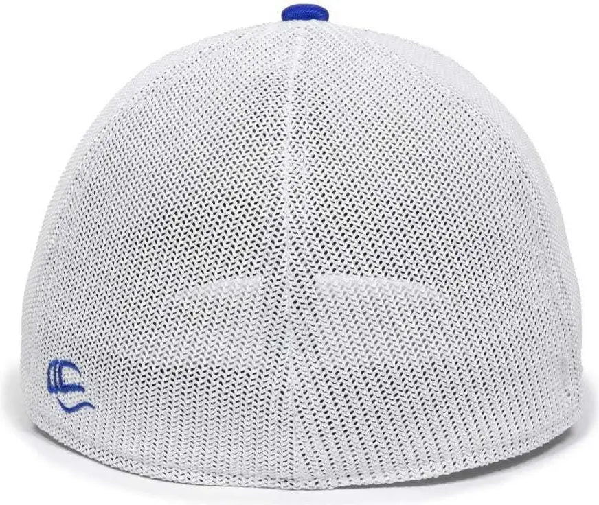 OC Sports OC12M Phenom Performance Twill Front Panel Cap -Royal White