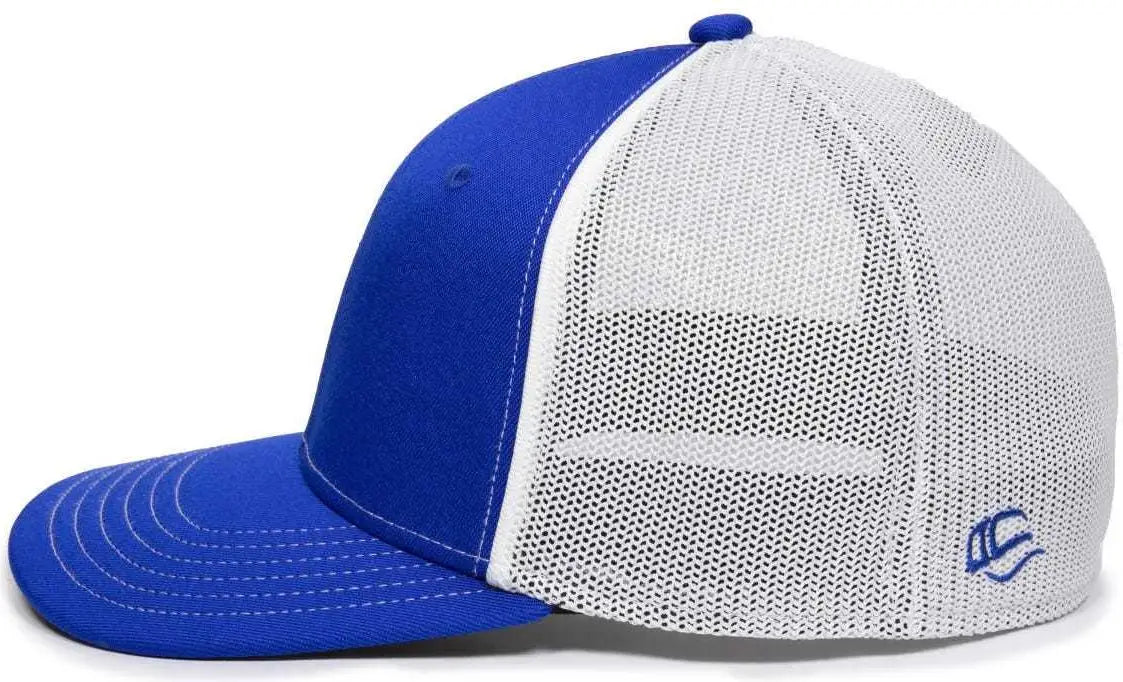 OC Sports OC12M Phenom Performance Twill Front Panel Cap -Royal White