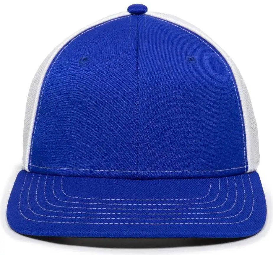 OC Sports OC12M Phenom Performance Twill Front Panel Cap -Royal White