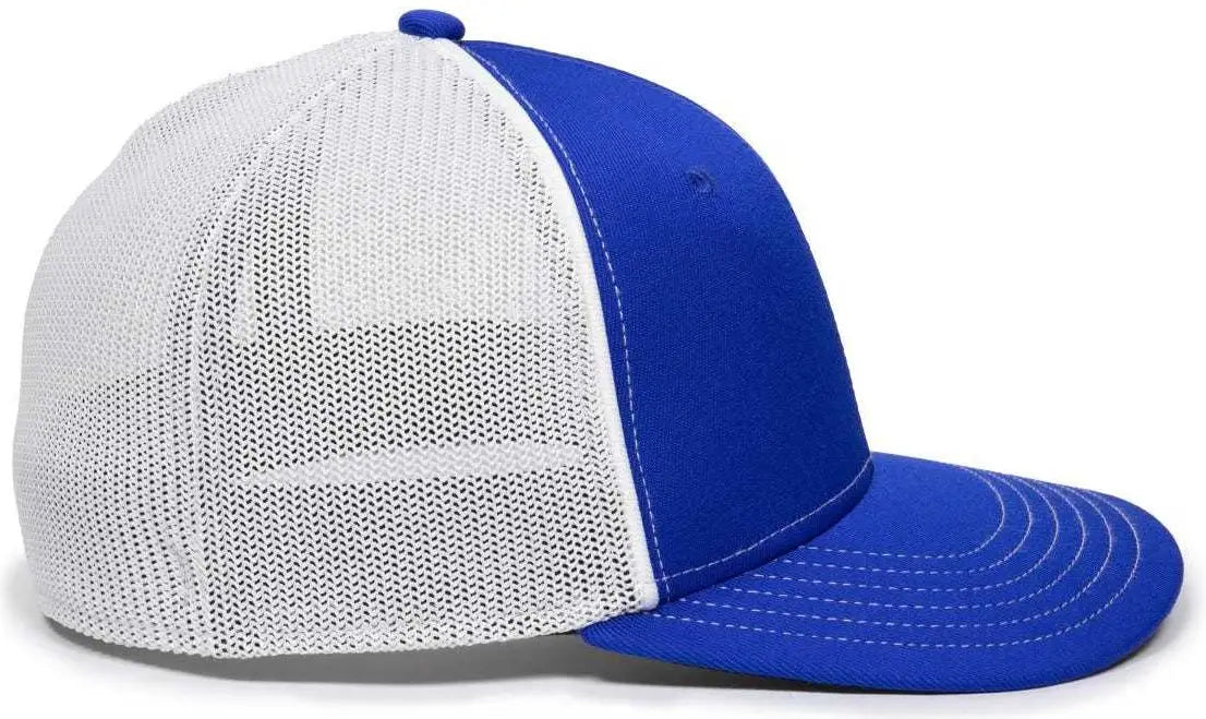 OC Sports OC12M Phenom Performance Twill Front Panel Cap -Royal White