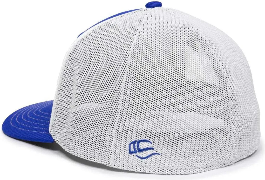 OC Sports OC12M Phenom Performance Twill Front Panel Cap -Royal White