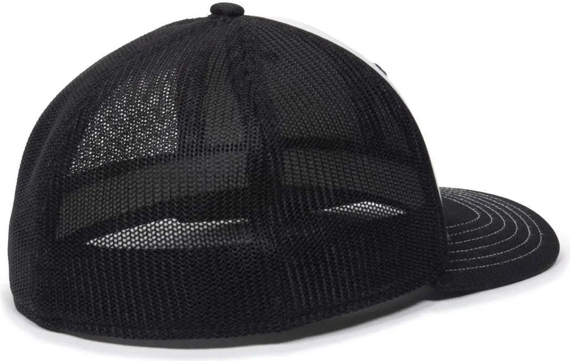 OC Sports OC12M Phenom Performance Twill Front Panel Cap -White Black Black