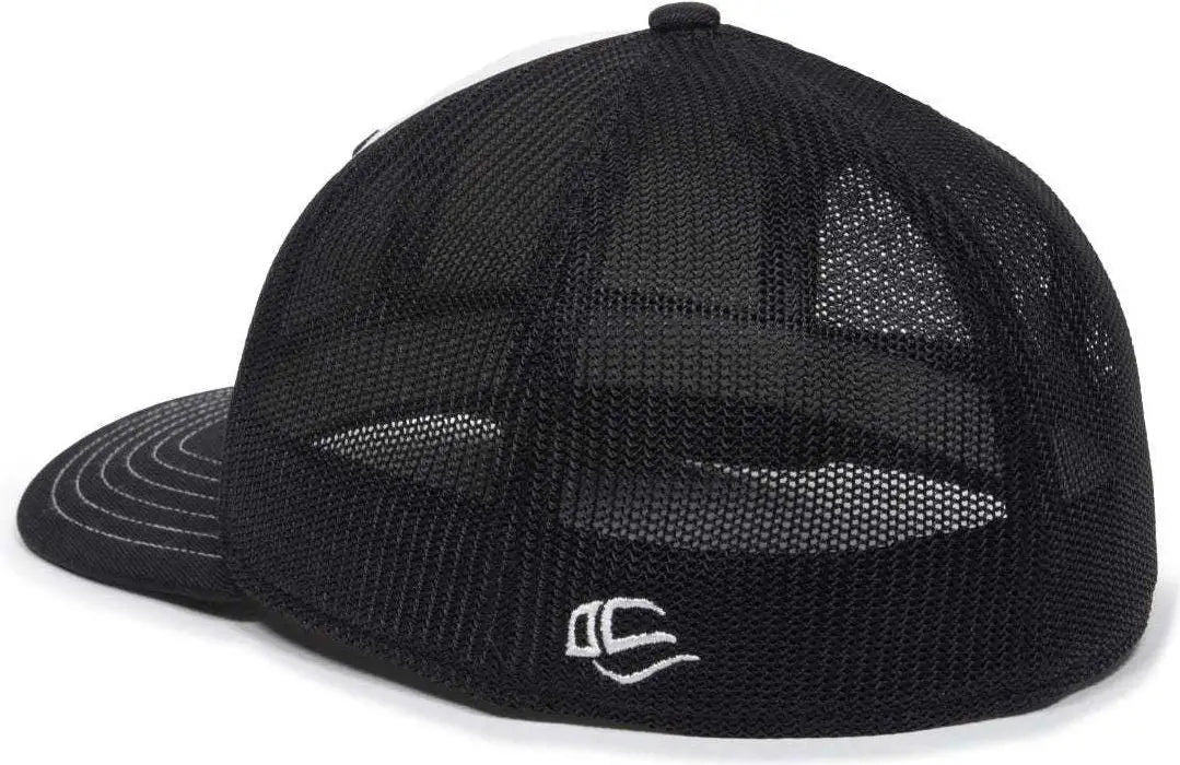 OC Sports OC12M Phenom Performance Twill Front Panel Cap -White Black Black