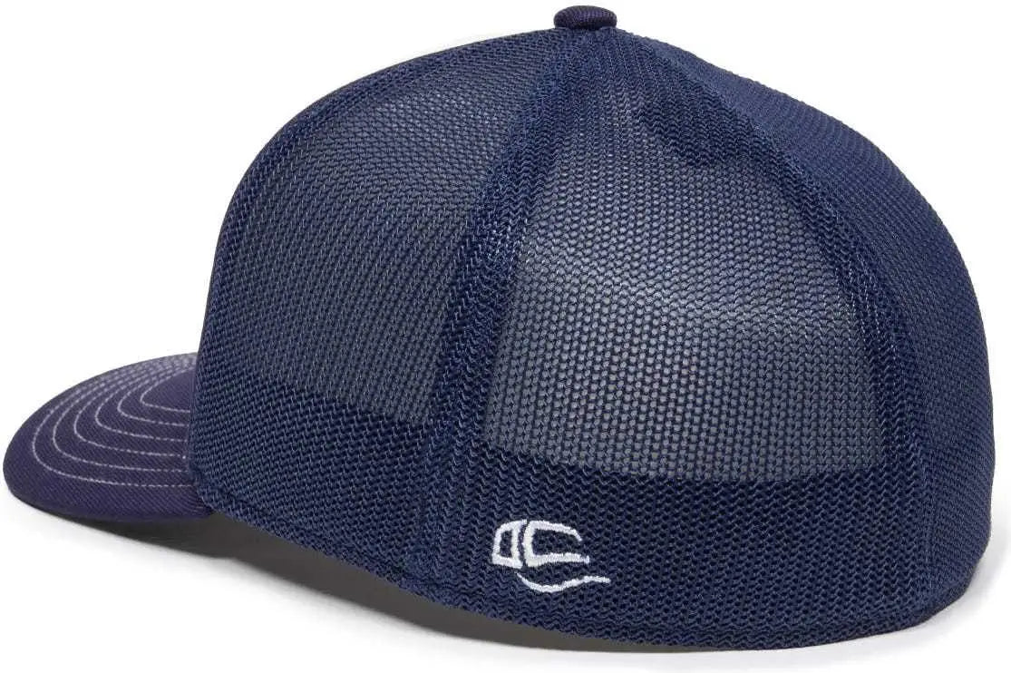 OC Sports OC12M Phenom Performance Twill Front Panel Cap -White Navy Navy