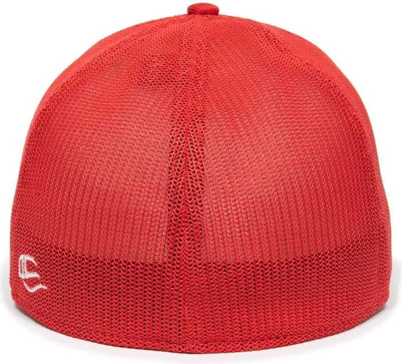 OC Sports OC12M Phenom Performance Twill Front Panel Cap -White Red Red