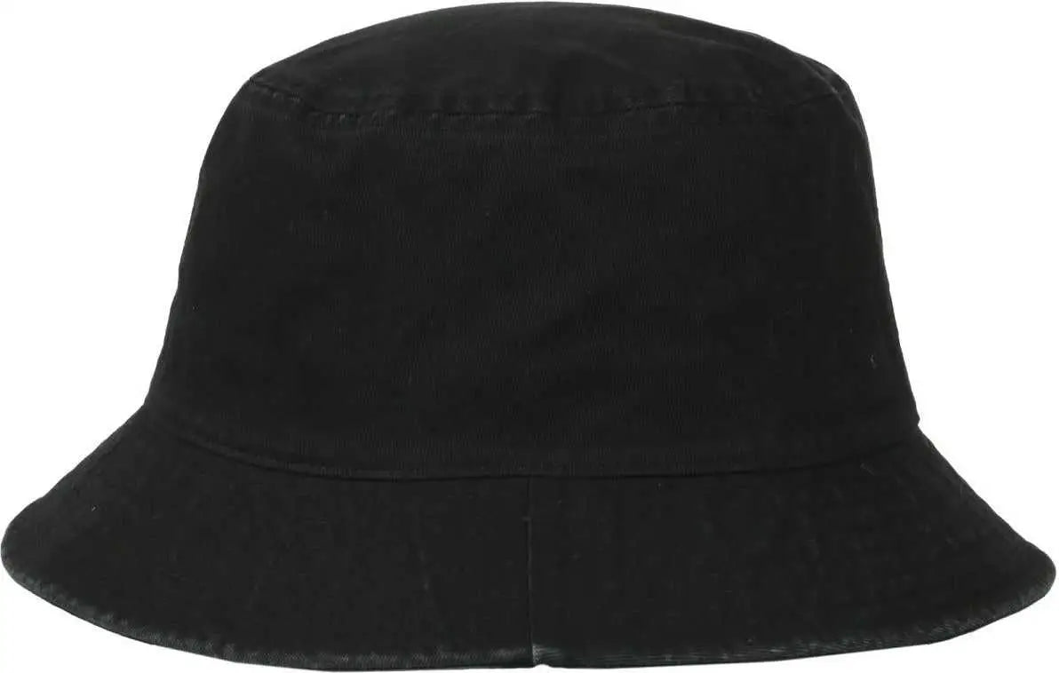 OC Sports OC200 Medium Washed Bucket Cotton Hat - Black - Black / OSFM