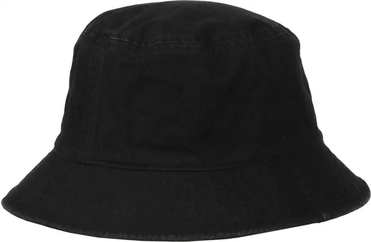OC Sports OC200 Medium Washed Bucket Cotton Hat - Black - Black / OSFM