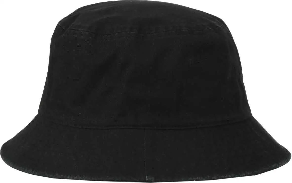 OC Sports OC200 Medium Washed Bucket Cotton Hat - Black - Black / OSFM