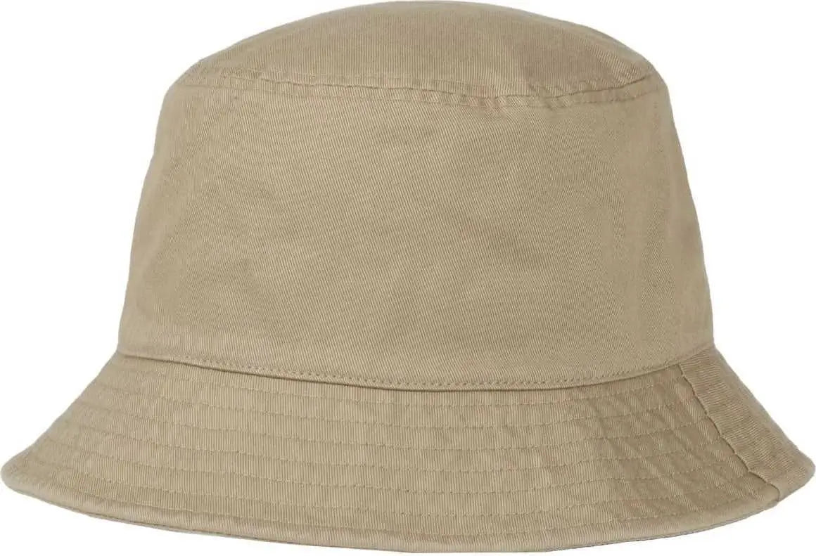OC Sports OC200 Medium Washed Bucket Cotton Hat - Khaki - Khaki / OSFM