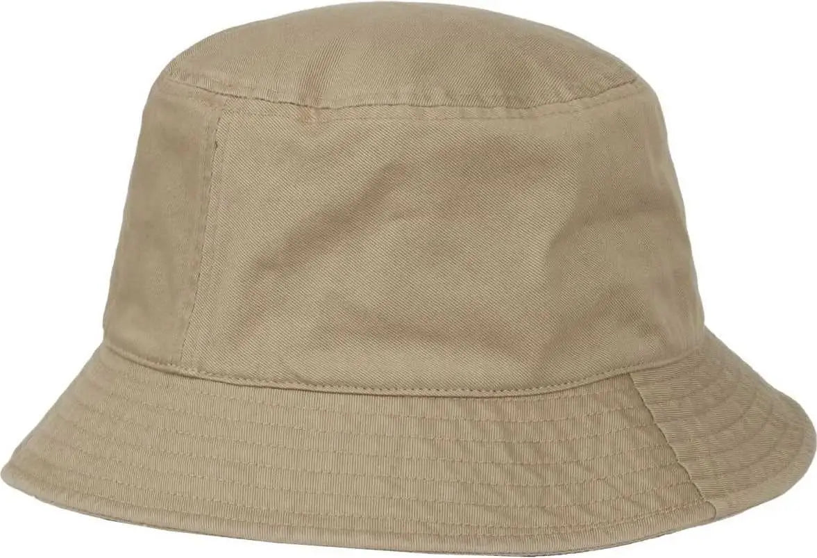 OC Sports OC200 Medium Washed Bucket Cotton Hat - Khaki - Khaki / OSFM