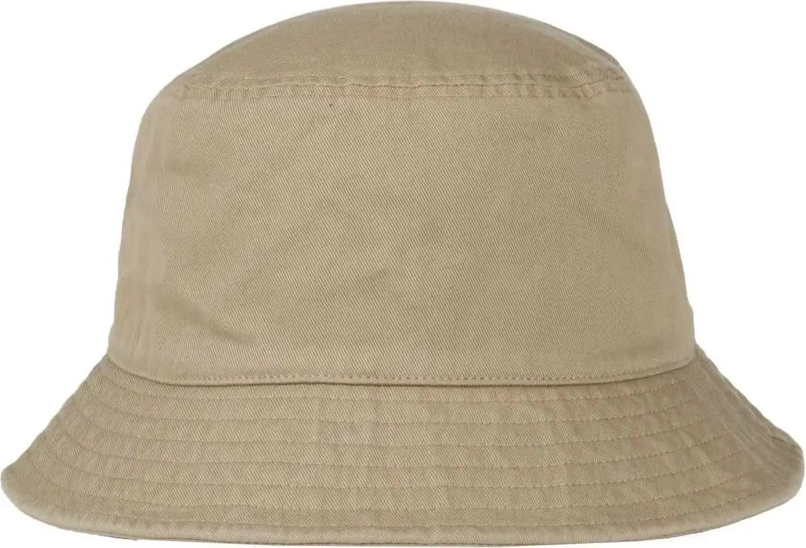 OC Sports OC200 Medium Washed Bucket Cotton Hat - Khaki - Khaki / OSFM
