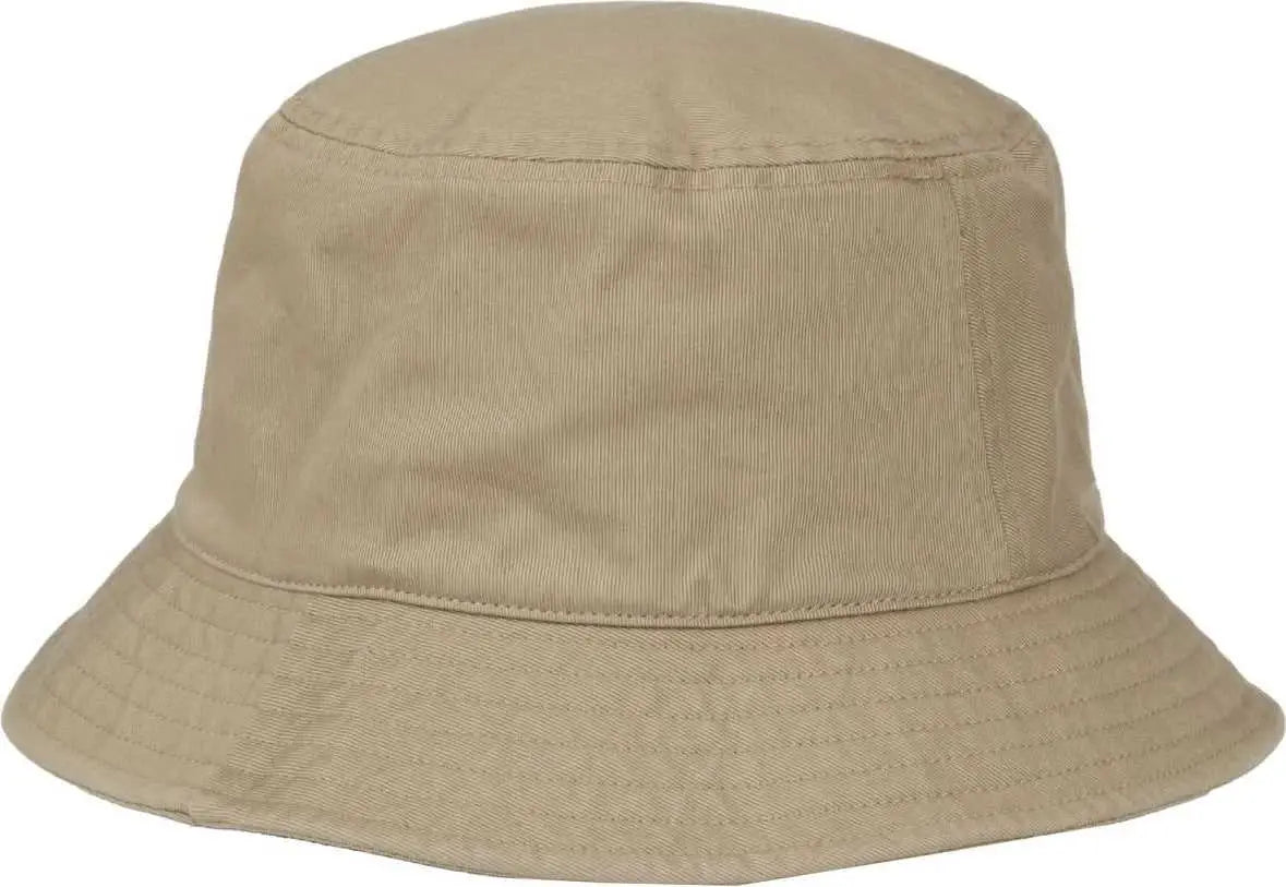 OC Sports OC200 Medium Washed Bucket Cotton Hat - Khaki - Khaki / OSFM