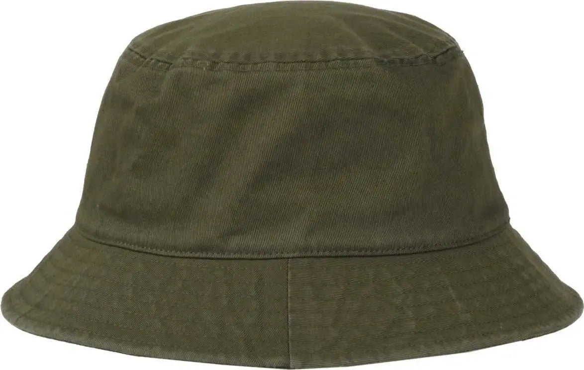 OC Sports OC200 Medium Washed Bucket Cotton Hat - Olive - Olive / OSFM