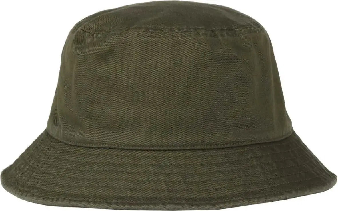 OC Sports OC200 Medium Washed Bucket Cotton Hat - Olive - Olive / OSFM