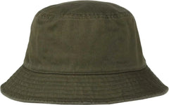 OC Sports OC200 Medium Washed Bucket Cotton Hat - Olive - Olive / OSFM