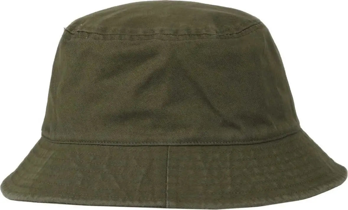 OC Sports OC200 Medium Washed Bucket Cotton Hat - Olive - Olive / OSFM