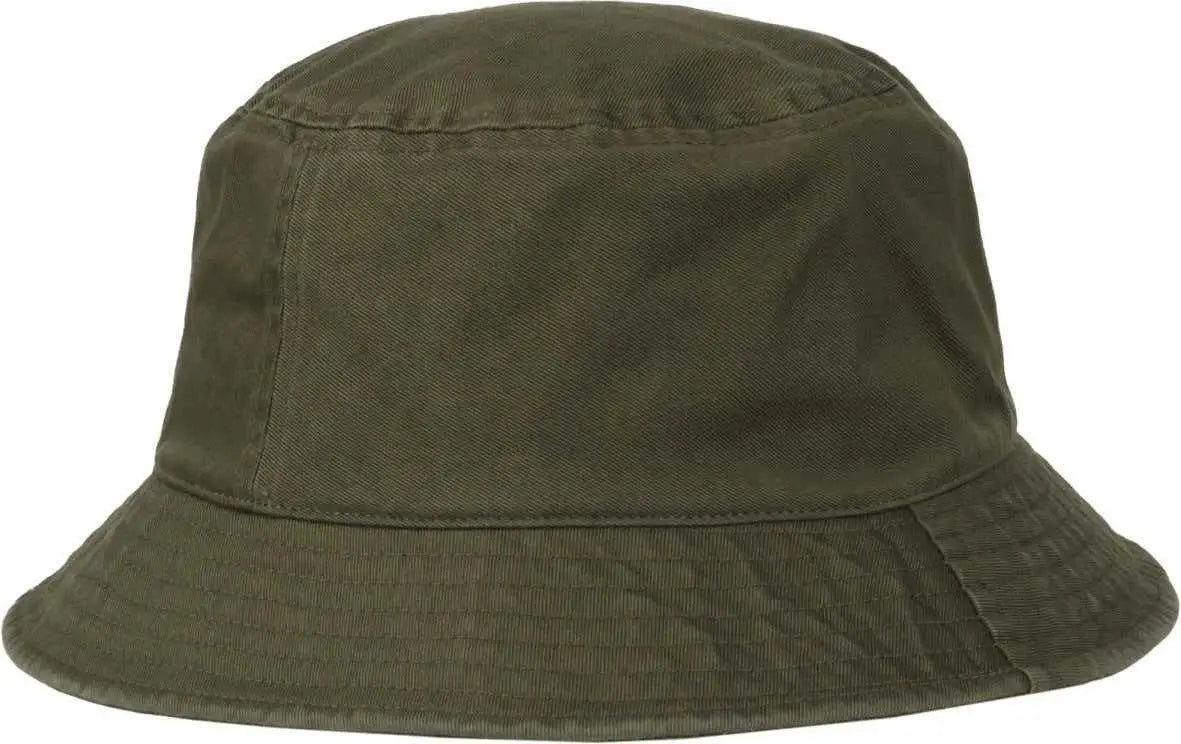 OC Sports OC200 Medium Washed Bucket Cotton Hat - Olive - Olive / OSFM