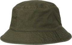 OC Sports OC200 Medium Washed Bucket Cotton Hat - Olive - Olive / OSFM