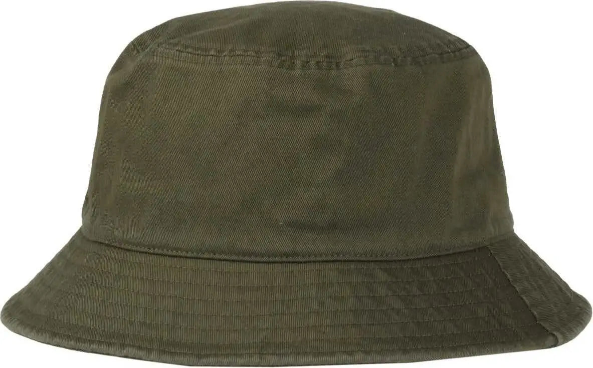 OC Sports OC200 Medium Washed Bucket Cotton Hat - Olive - Olive / OSFM